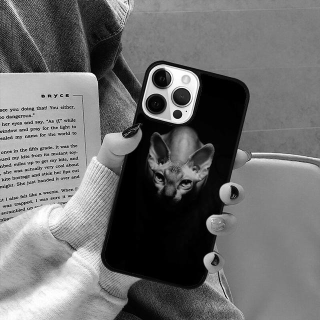 animal Sphynx Hairless cat Phone Case for iPhone 16 15 SE2020 13 14 11 12 Mini Pro Max 6 7 8 Plus coque fundas Shell