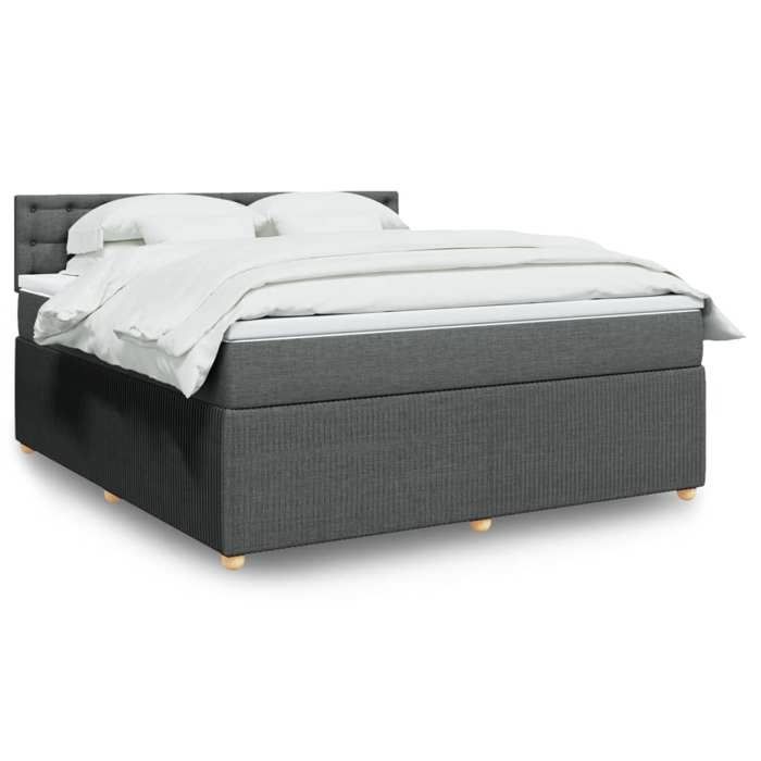 VidaXL Sommier à lattes de lit avec matelas Gris foncé 180x200cm Tissu 3289850
