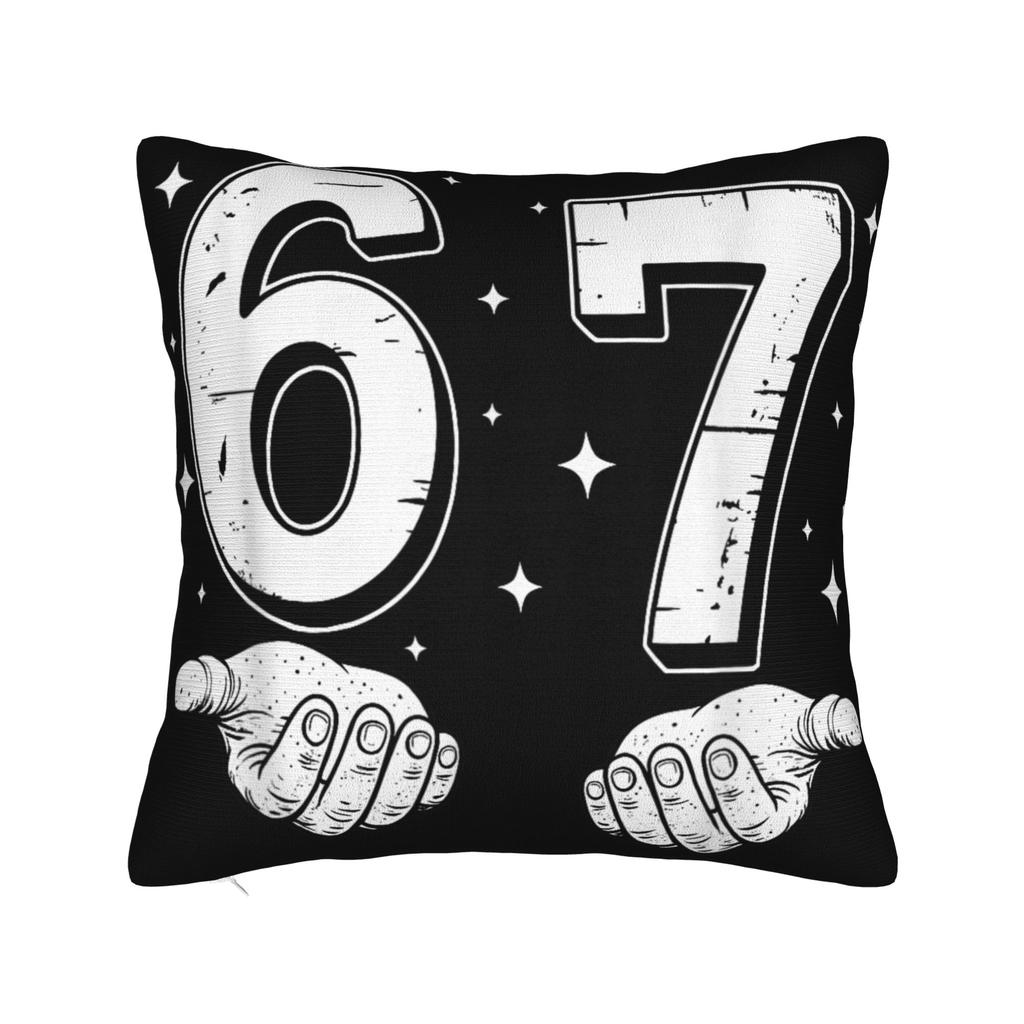 67 Meme Hands Six Seven 6 7 Pillow Case Comfy Pillow Cover Retro Trendy Pillowcases For Living Room Sofa