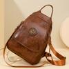 Soft Leather Backpack Women's Commuter Backpack Flip Multi-Functional Shoulder Bag