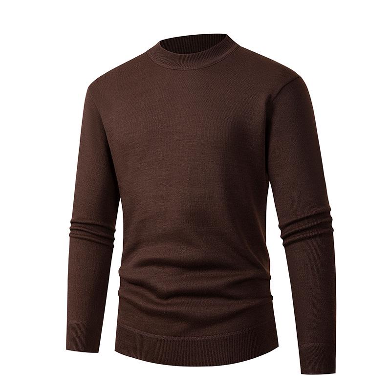 Men's Slim Fit Half-Turtleneck Sweater - Fashionable Solid Color Knit