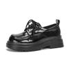 Spot Second Hair~ 2025 New Retro Black Single Shoes Women's Leather Thick-soled Versatile British Style Lace-up Small Leather Shoes.