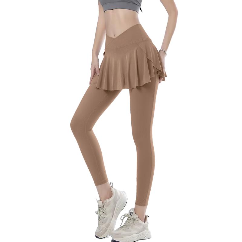 YouYou Sport Women s High-Waisted Skirted Leggings L