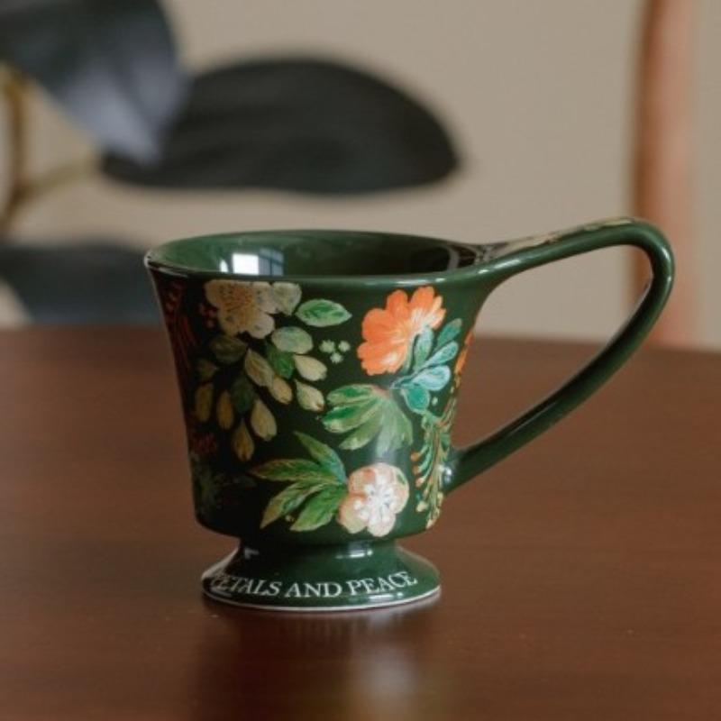 Retro Floral Coffee Cups Mugs Gift Boxes Office Breakfast  Ceramic Afternoon Tea Cups Gift Presents Souvenirs