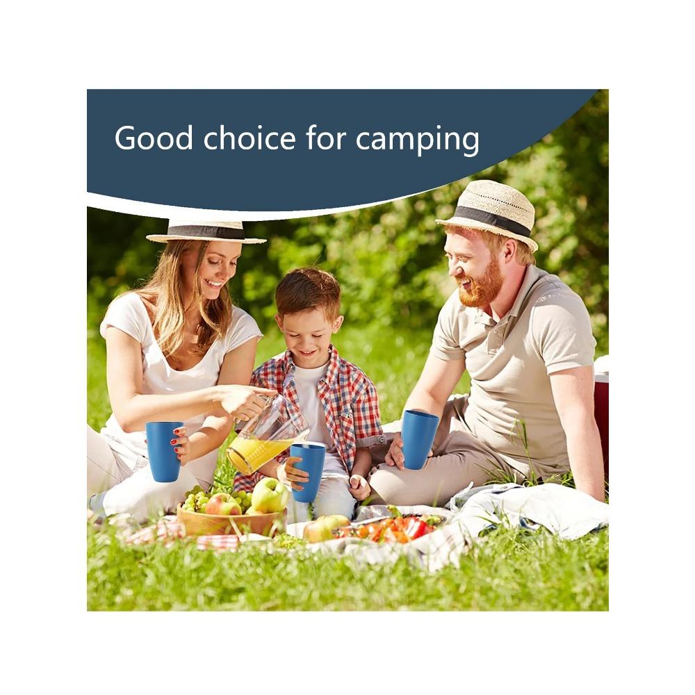 2/4/6pcs Grey Plastic Cup Reusable Suitable for Home Kitchen Restaurant Picnic Camping RV Drink Soda Milk Juice