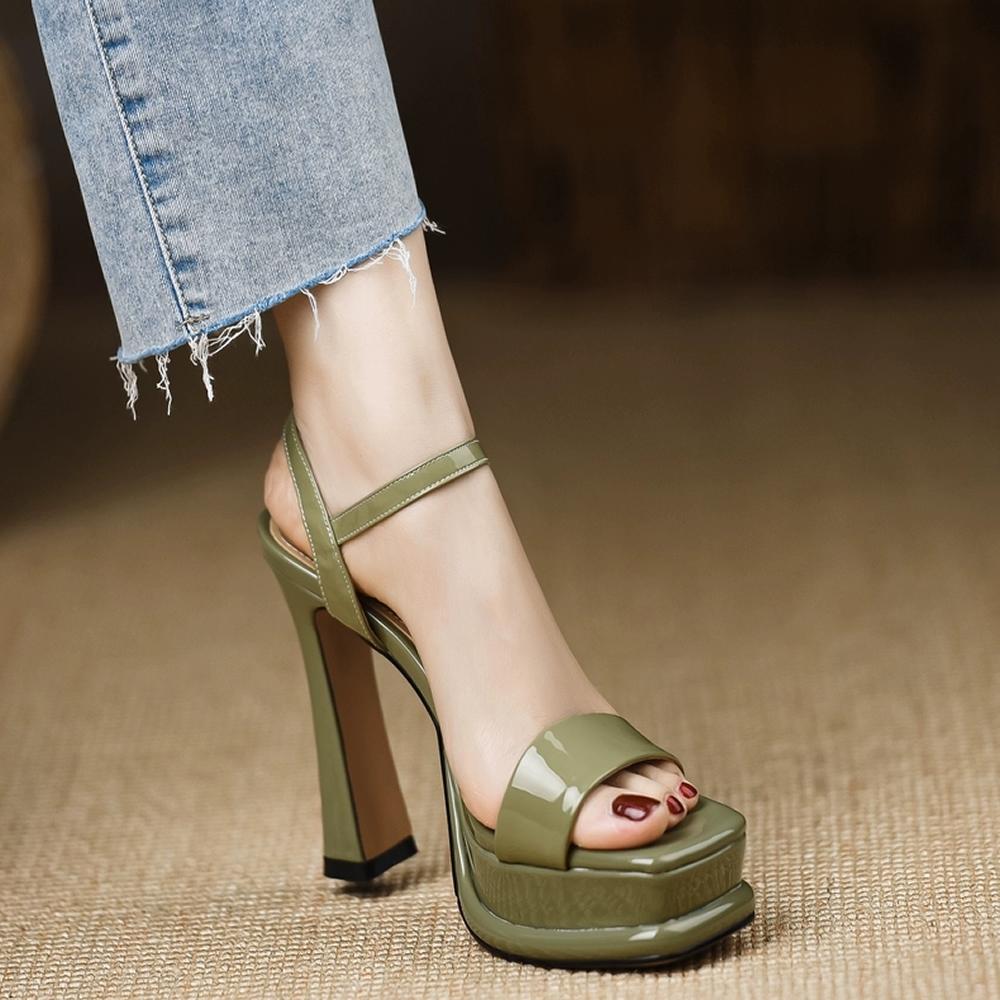 

Fashionable High Heel Sandals Women s Outdoor Shoes Spring Summer New Style Luxury Lightweight Waterproof Platform Sandals 34 зелений