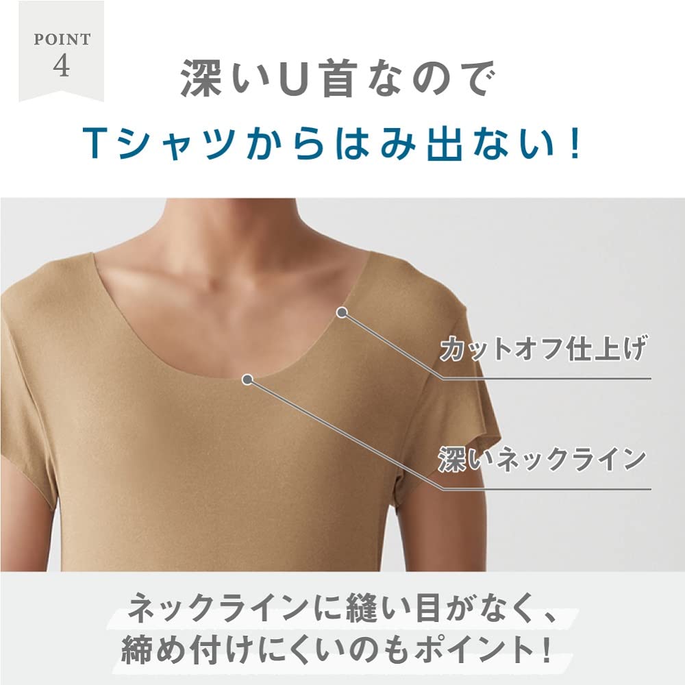 Gunze CUT OFF Series Crew Neck with Sweat Absorbing Size for YG in.T T-Shirt Pads, Men's, Black, Small, T-Shirts