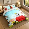 Set de așternuturi 3 bucăți Snoopy Peanuts Cearșaf moale și două fețe de pernă Decor pentru dormitorul de acasă