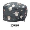 Cartoon Printed Nursing Caps Men Women Medical Hats Adjustable Long Hair Pet Dental Clinic Doctors Scrub Hat