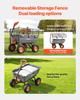 Garden Dump Cart, 544 kg Poly Dump Cart, Garden Carts Dumps Wagon with Storage Fence, 2-in-1 Convertible Handle, 90° Quick-Dumps Mechanism, 180°