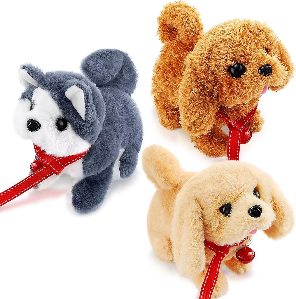 Electric Simulation Dog Plush Toys Interactive 18Cm Dog Robot  Walking Barking Tail Wagging Toy For Kids Birthday Christmas Gift