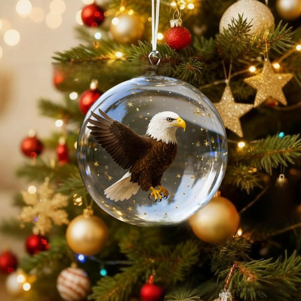 Natures Birds Crystal Glass Christmas Tree Ornament Set With Plastic Material For Holiday Decor