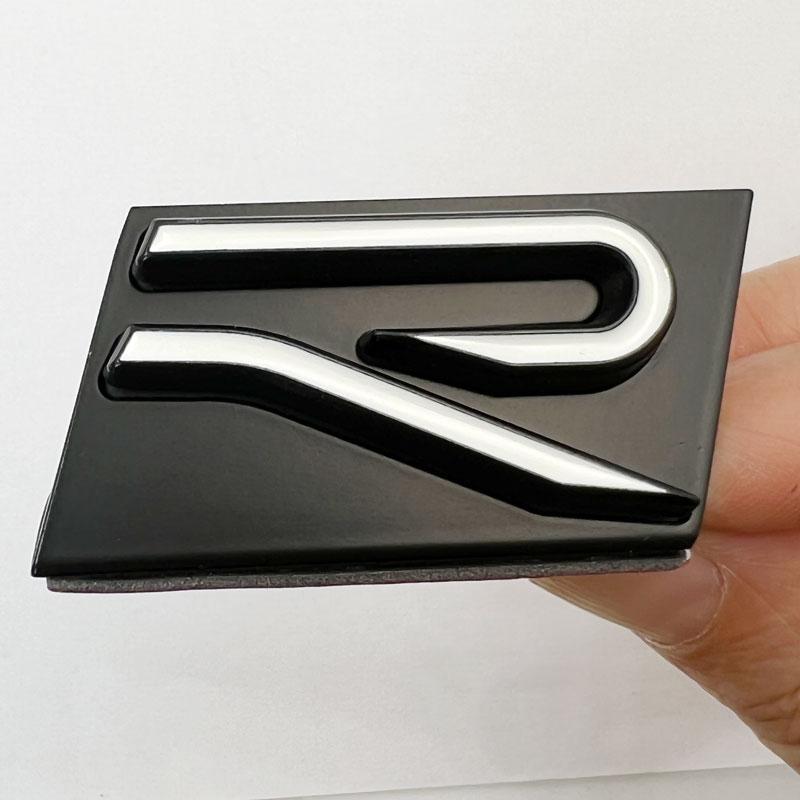 3D Metal R logo Emblem Front Grille Badge Tail Trunk Sticker Accessories For GTI Rline Polo Golf MK8 Touareg Passat Magotan CC