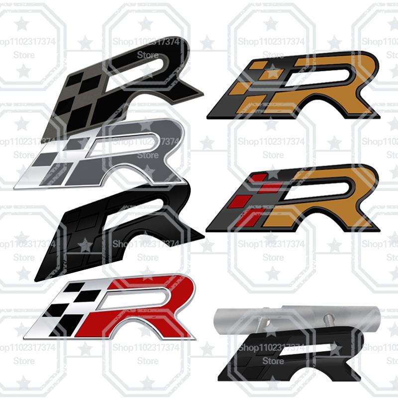 gycsn9 3D R Front Grill Emblem Metal Car Side Badge Decoration Rear Trunk Sticker For 300 LEON 5f IBIZA 6j ATECA Race Flag