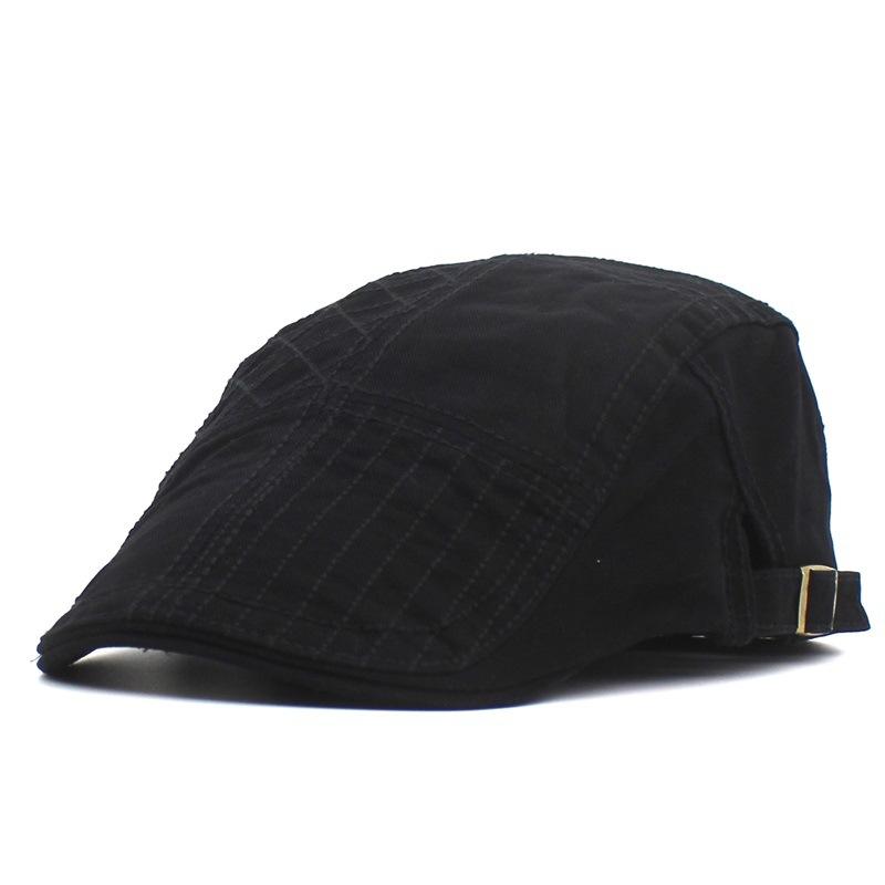 New Men's Beret, Cotton Casual Cap, Embroidered Forward Hat Outdoor Sun Hat