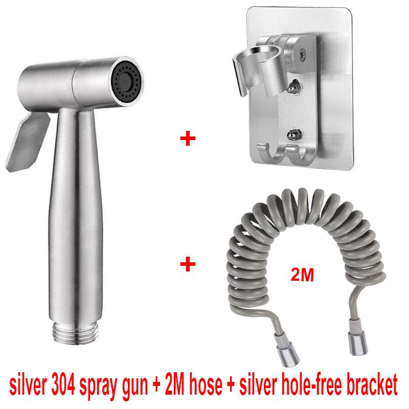 304 High-Pressure Toilet Bidet Sprayer Set with Faucet and Nozzle