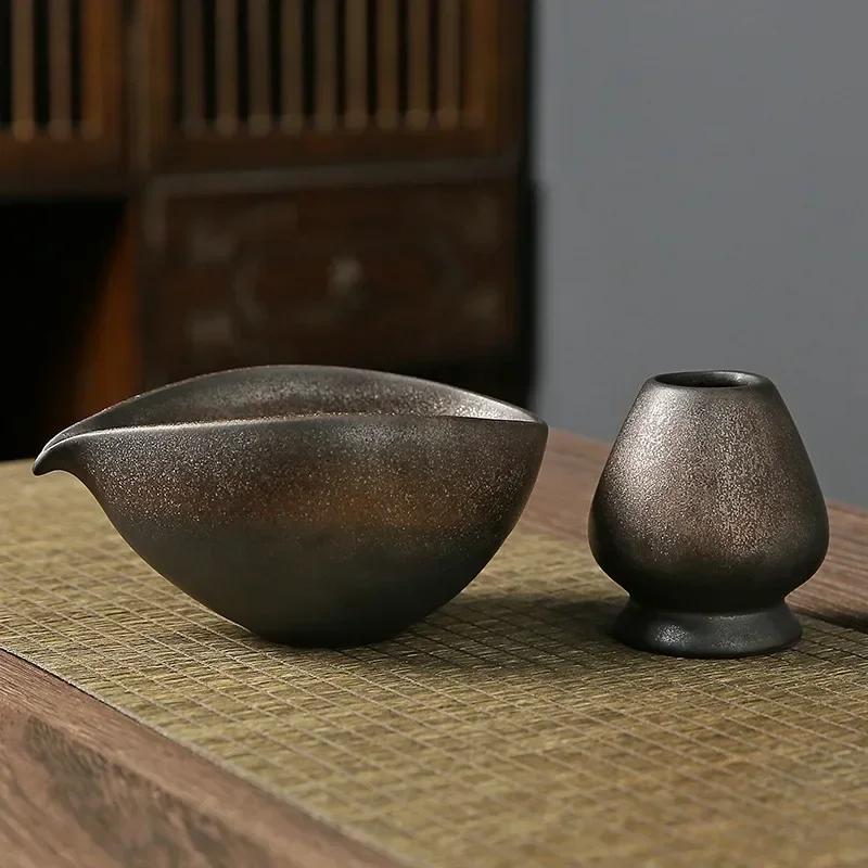 2pcs Coarse Pottery Matcha Chawan Matcha Bowl Matcha Tea Set Accessories Japan Ceremonial Matchas Mixing Bowl Kitchen tools