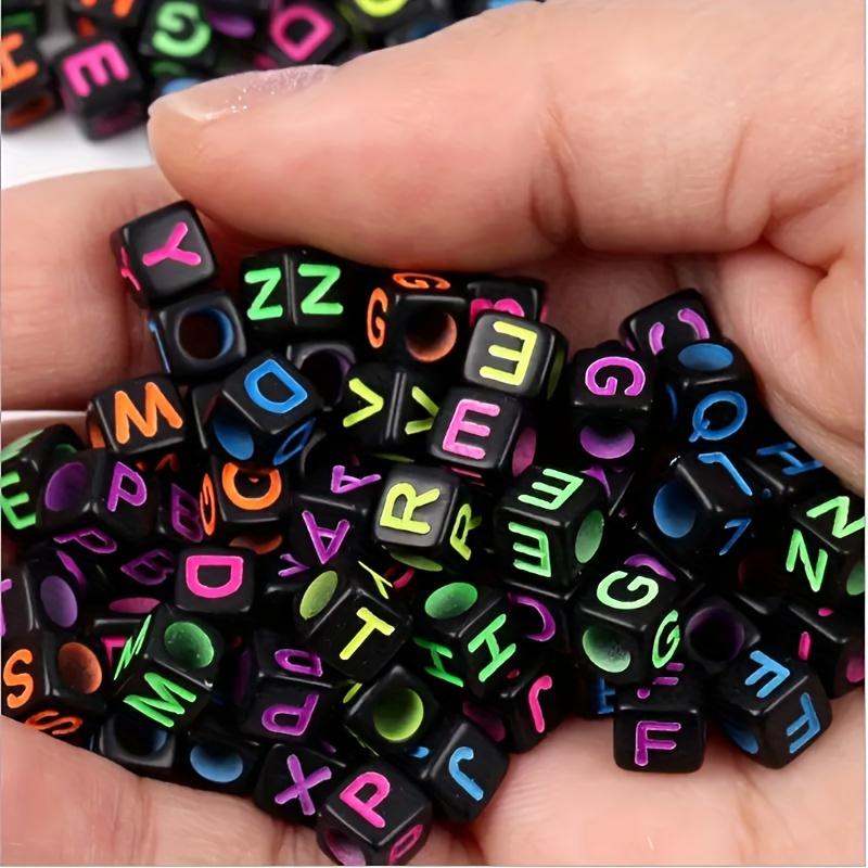 100pcs Acrylic Letters Square Beads DIY Jewelry Making Bracelets Necklaces Earrings and Other Accessories 6*6mm