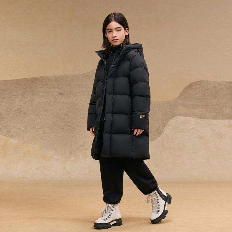 Gaofan Black Gold Kids' Long Goose Down Puffer Coat