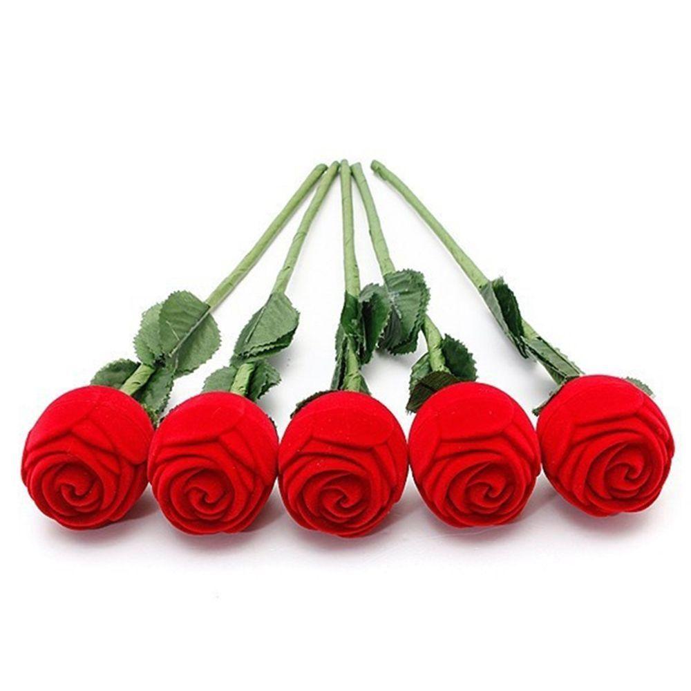 Cases Unique Romantic Valentine Storage Pendant Earring Necklace Velvet Box Wedding Display Jewelry Gift Rose Ring