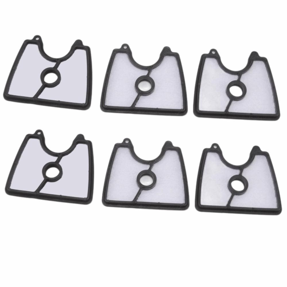 6PCS Cotton Leaf Blower Air Filter White Air Filter Part for Jonsered 125B BX BVX B2126