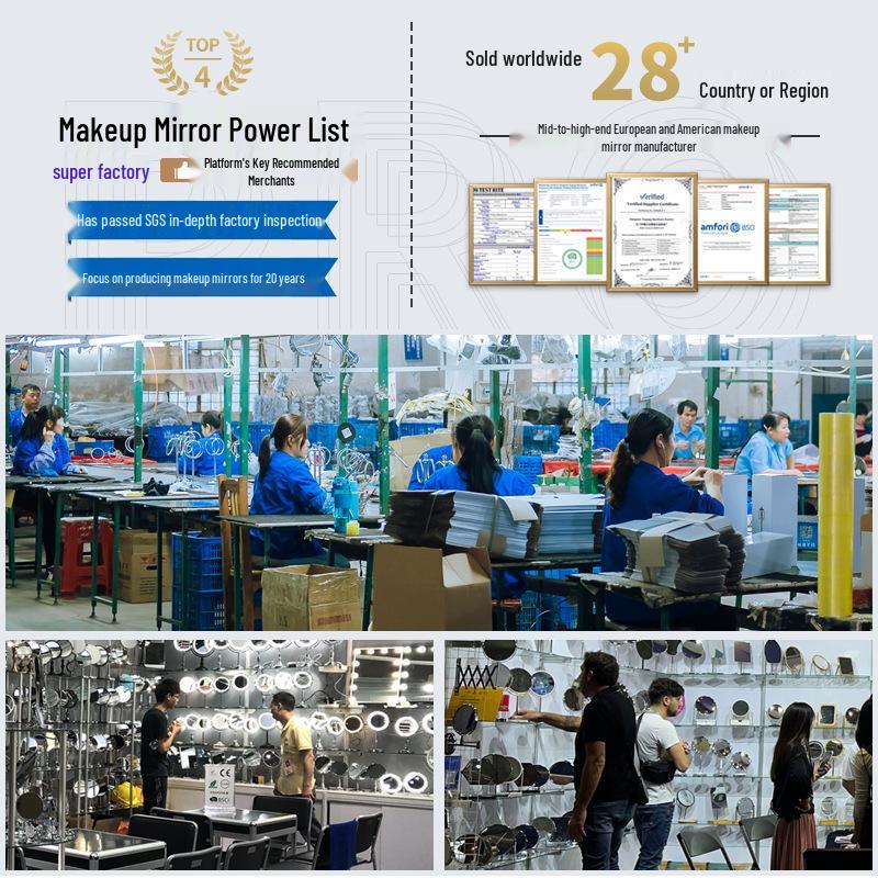 Wall-Mounted Double-Sided Magnifying Makeup Mirror: High-Definition Telescopic Folding Vanity Design