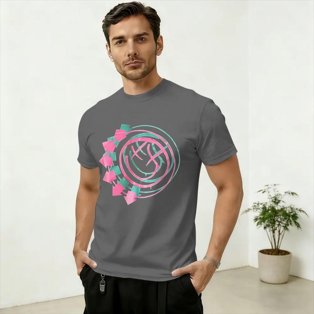 Band B-Blinks182s Unisex's T Shirts Vintage Tees Short Sleeve Round Collar T-Shirts Cotton Gift Clothing