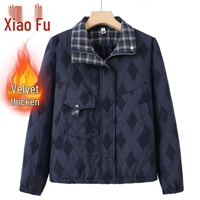 

Women s Quilted Lapel Zipper Jacket 4XL