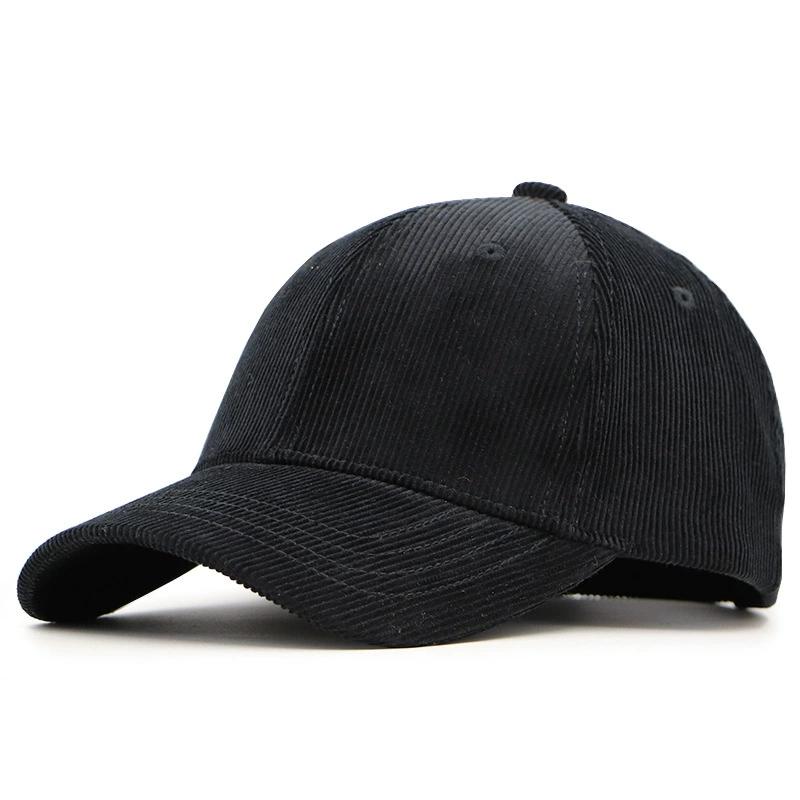 Corduroy Hat for Men with Large Head Circumference Size Baseball Cap Autumn and Winter Sun Hat Deep Brim Plain Baseball Cap
