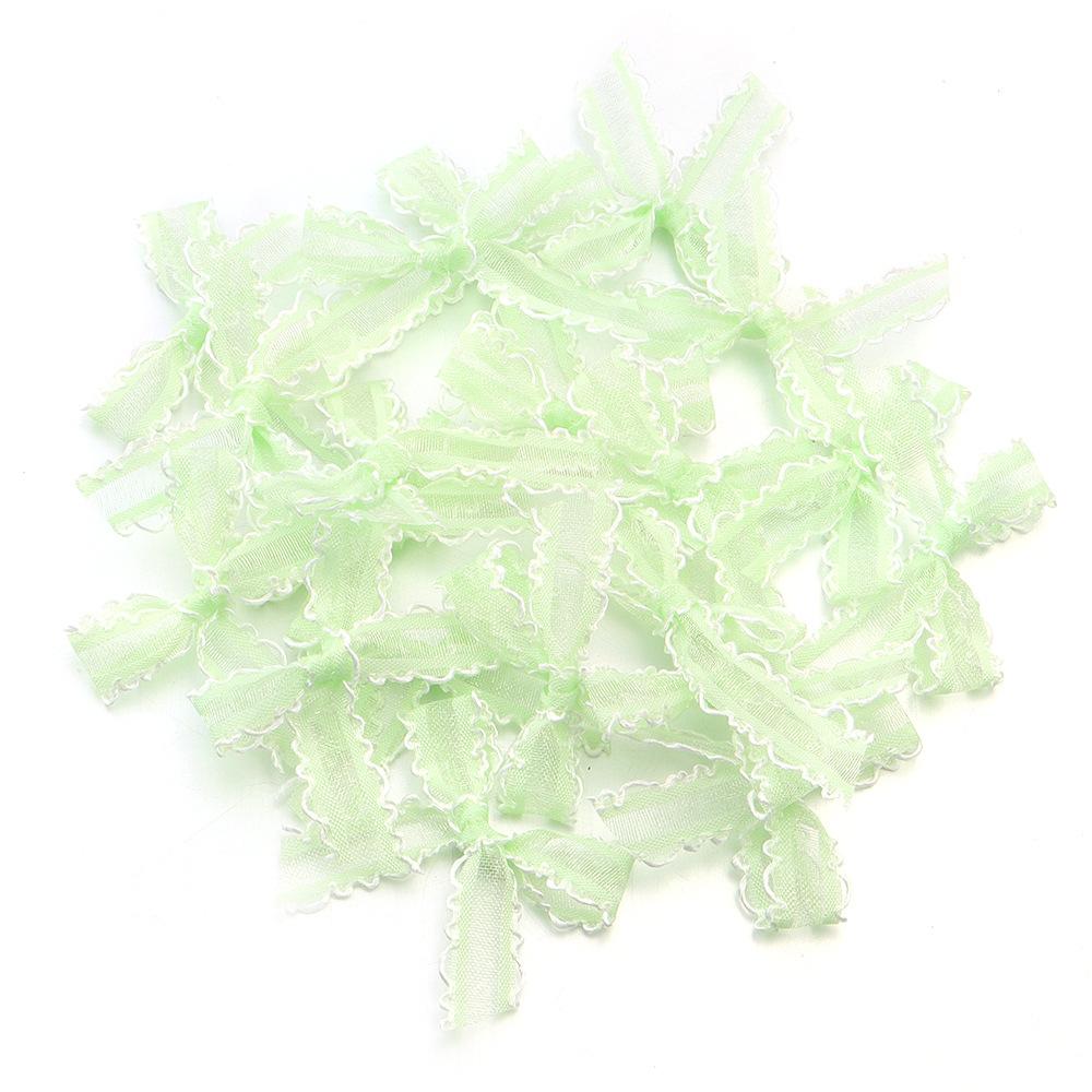 20pcs/pack 3.5X4cm Gauze Bows Colorful Small Size Satin Ribbon Bowknot Flower for Craft Handwork DIY Party Decoration Supplies