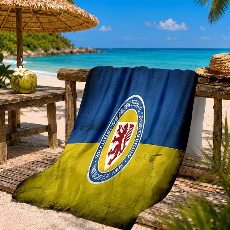 Braunschweig FC Wappen Design Strandtuch Mikrofaser Strandtuch, Leicht und Schnelltrocknend, für Sommerreisen, Schwimmbad Fan Geburtstagsgeschenk