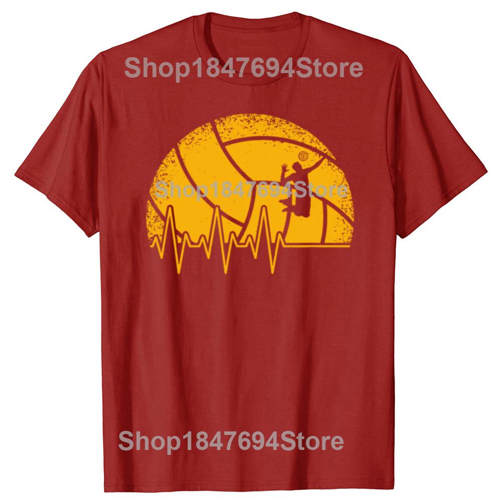 

Heartbeat Volleyball Player Sports Tshirts for Men Hip Hop Streetwear T-Shirt Camisetas 2025 Classic Popular Tee Shirt Men S