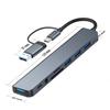 8in1 USB C Hub 4 USB Ports 1 USB-C Jack TF/SD Card Reader 3.5mm Audio Output for MacBook pro iPad pro 15 Laptop