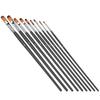 9Pcs Painting Brush Long Rod Nylon Gouache Watercolor Oil Acrylic Artist Paint Tools Black