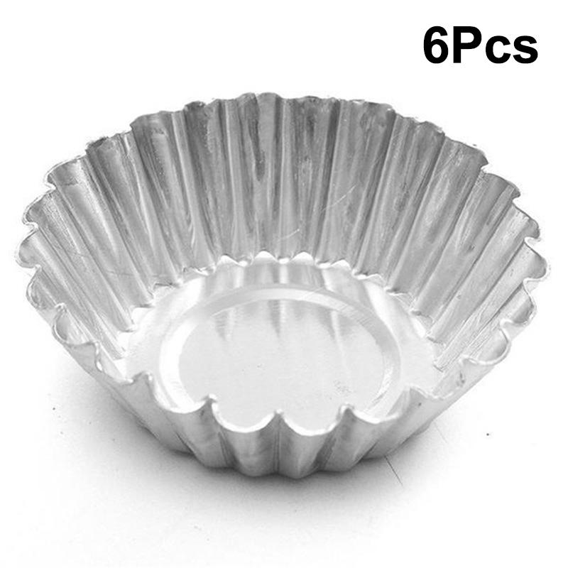 

Reusable Non-Stick Egg Tart Mold Aluminum Alloy Flower/Round Shape Cupcake Mold Pudding Jelly Mold Muffin Baking Cup Kitchen Too Chrysanthemum6Pcs