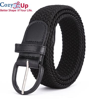 Cozy Up Woman Belt Weave Elastic Pin Buckle Canvas Alloy Pin Buckle 110cm *3.5cm