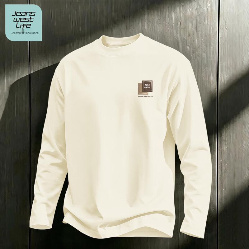 Jeanswest Life Men's Loose-Fit Pure Cotton Long-Sleeve T-Shirt