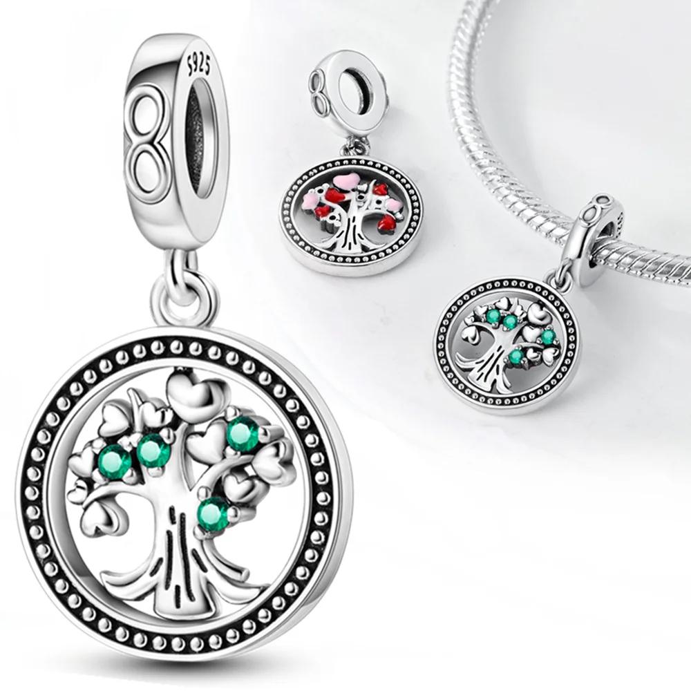 Copper Family Life Tree Pendant Forever Friends Charm Fit Original Bracelets Charms For Women Diy Fine Jewelry Gifts