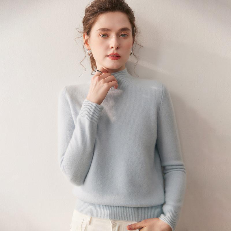 Women's Autumn Winter Cashmere Blend Soft Knit Turtleneck Sweater