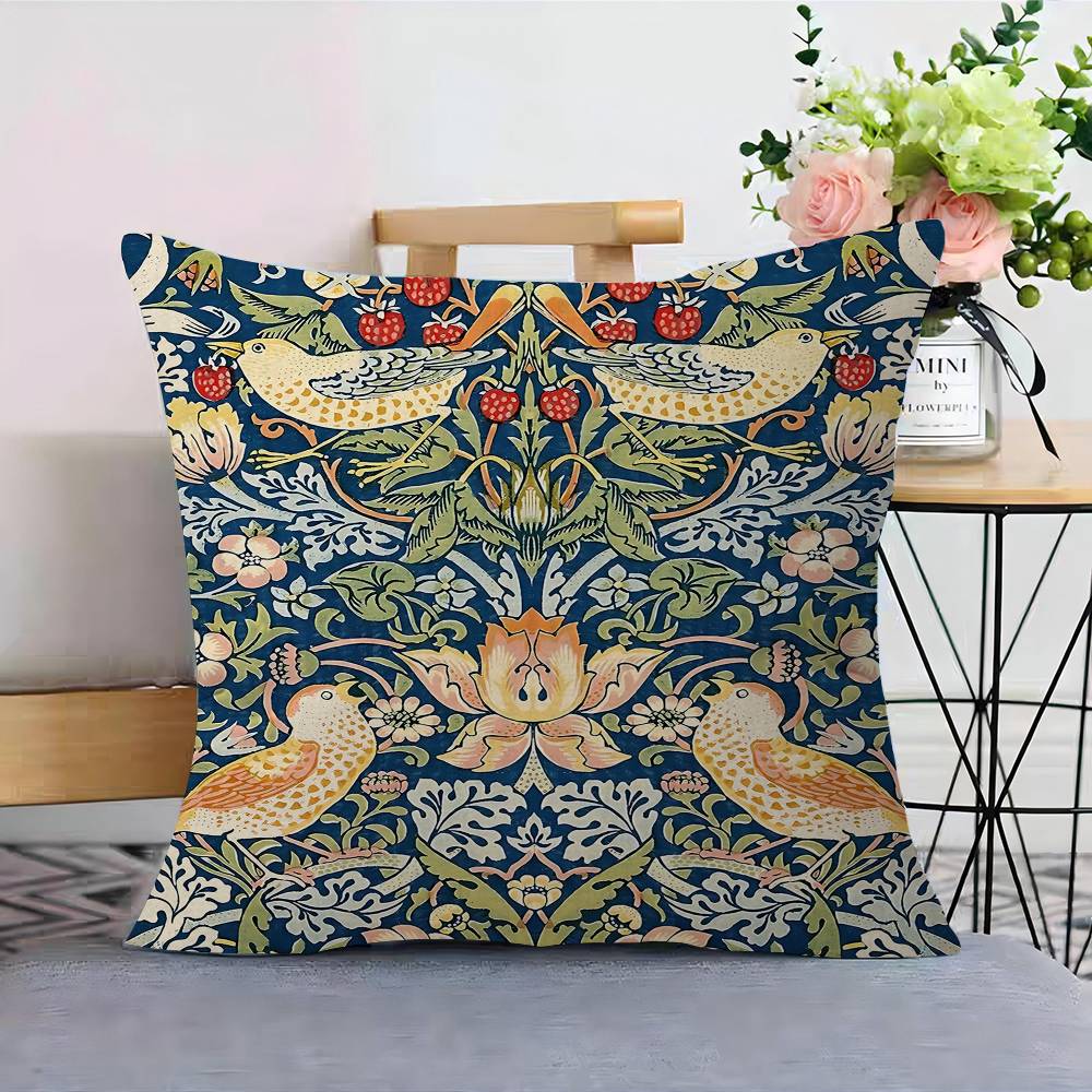 Abstraktní W-William M-Morris Květinový Javorový Design Potah na Polštář Veselá Podzimní Sklizeň Dekorace Sváteční Dekorace Potah na Polštář