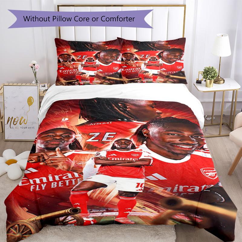 Arsenal Futbolcu Nevresim Takımı Tasarımı Oyun Odası İçin Makinede Yıkanabilir Noel Hediyesi
