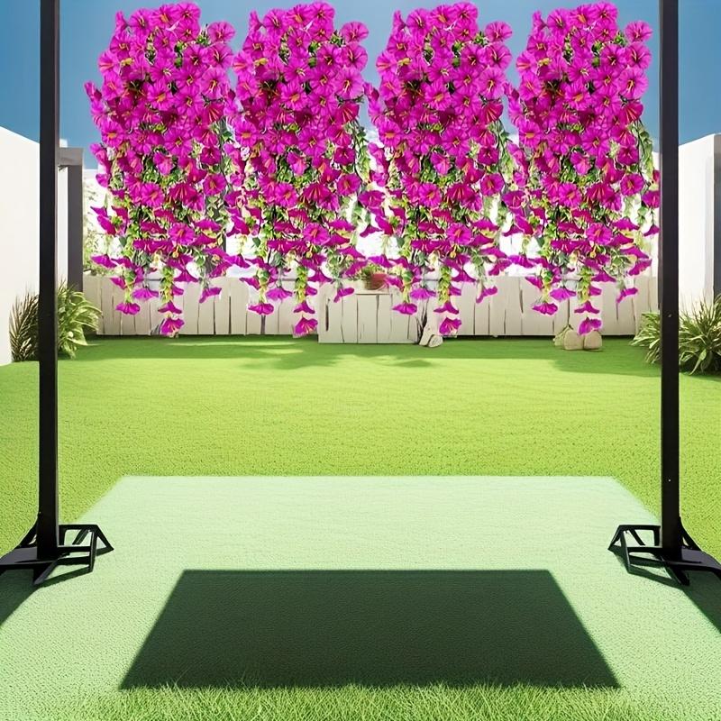4pcs Fake Hanging Plants Morning Glory Bouquet, Suitable for Wall, Outdoor, Courtyard, Home, Room, Garden, Wedding, Indoor, Outdoor Decoration
