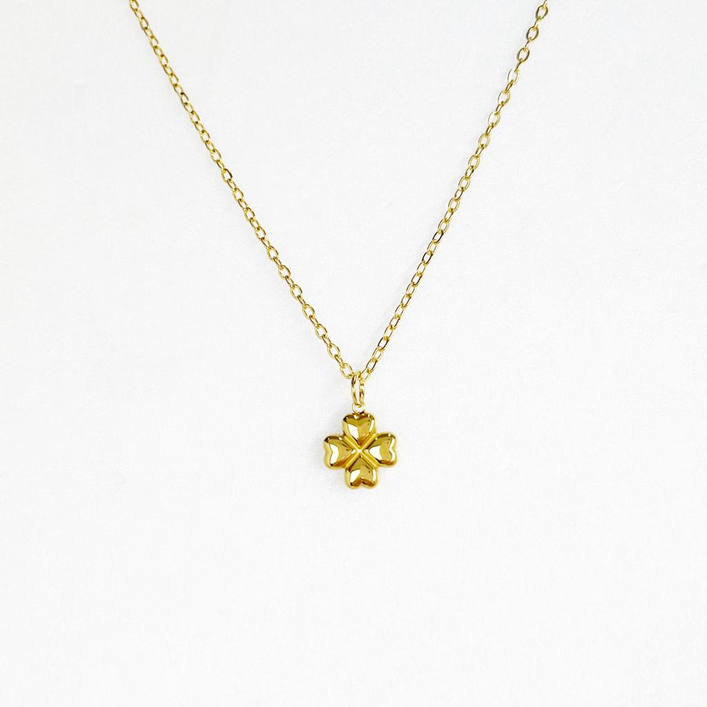 Glory_Arden [Unisex] Surgical Steel 2-Color Clover Daily Necklace / Ghmn-480
