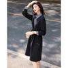 Demana Air Layer Patchwork Drawstring Shirt Collar Sweatshirt Dress