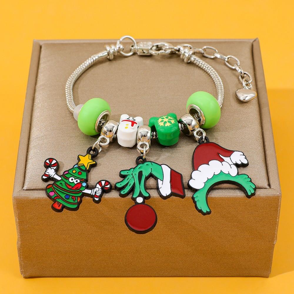 Wie der Grinch Weihnachten stahl Zeichentrickfigur Legierungsarmband DIY Kreativer Schmuck für Männer und Frauen