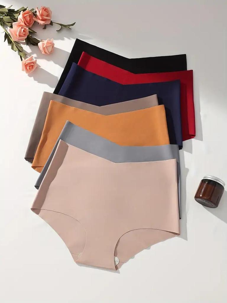 Seamless Women Panties Ice Silk Underwear Sexy Ladies Briefs High-Rise Solid Panty Traceless Female Lingerie Plus Size
