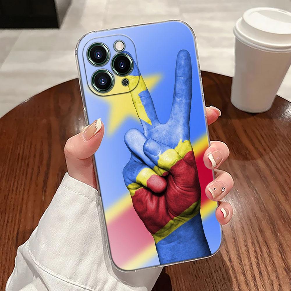 Demokratische Republik Kongo Flagge Hülle Für Apple iPhone 17 16 15 14 13 12 11 Pro Max 16 Plus 16E 17Air 17Pro Handyhülle Silikon