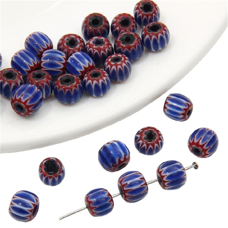 10 Pack Resin Pumpkin Beads Colorful Beads Handmade Craft Beads for Creative Hand Strands and Necklace Accessories
