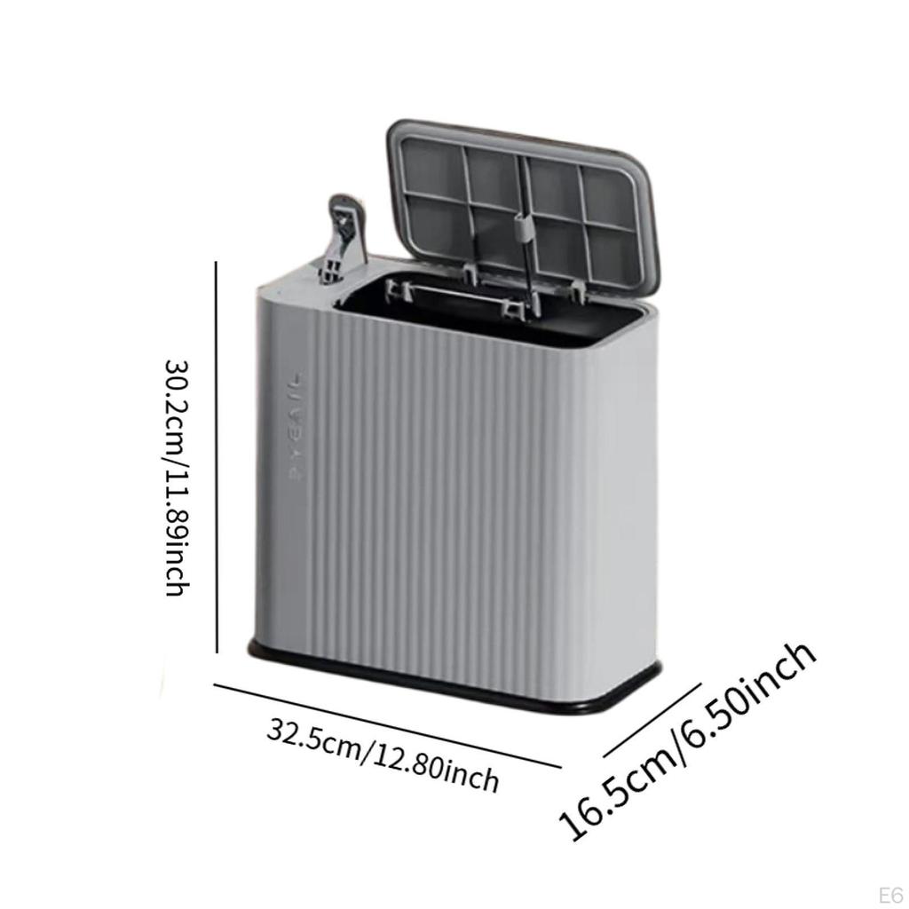 Slim Garbage Can Bathroom Bin with Lid Trash for Living Room