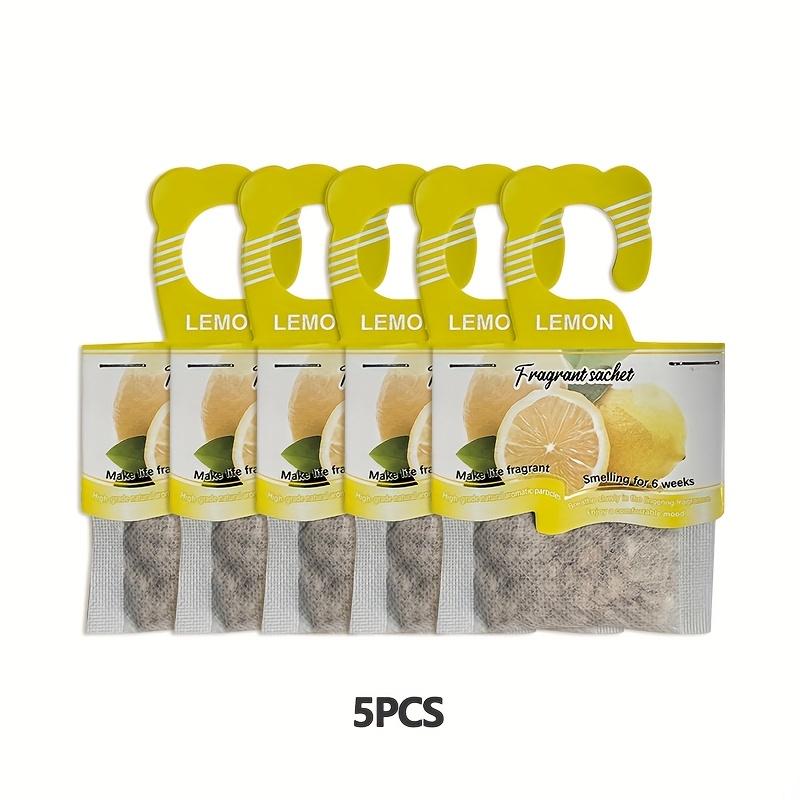 

Универсальные ароматерапевтические саше для автомобилей, шкафов и ванных комнат - Ароматы лаванды, жасмина, корицы, лимона и розы - Устранитель запахов и освежитель 5 Pieces лимон